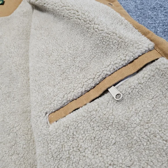 Vintage 90s Cabelas Sherpa Lined Vest Size XL Canvas Duck Canvas NUBUCK Trim WOW - Picture 10 of 14